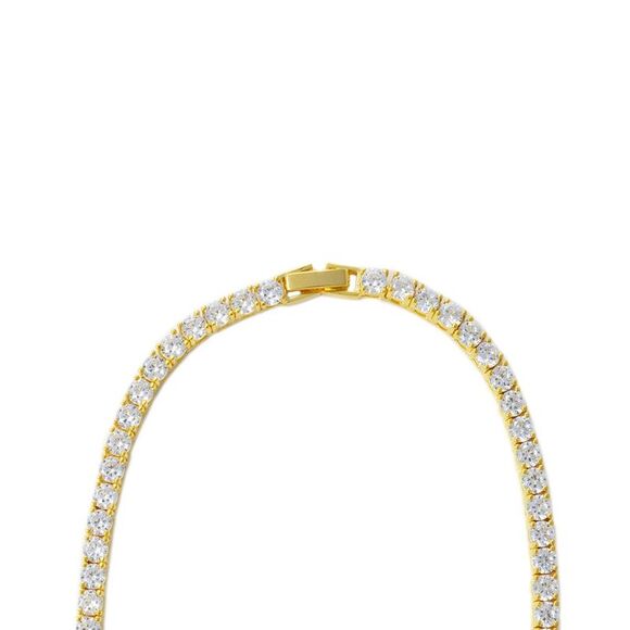 Cloverpost Mile 14K Plated Cz Tennis Lariat Necklace - Picture 3 of 3